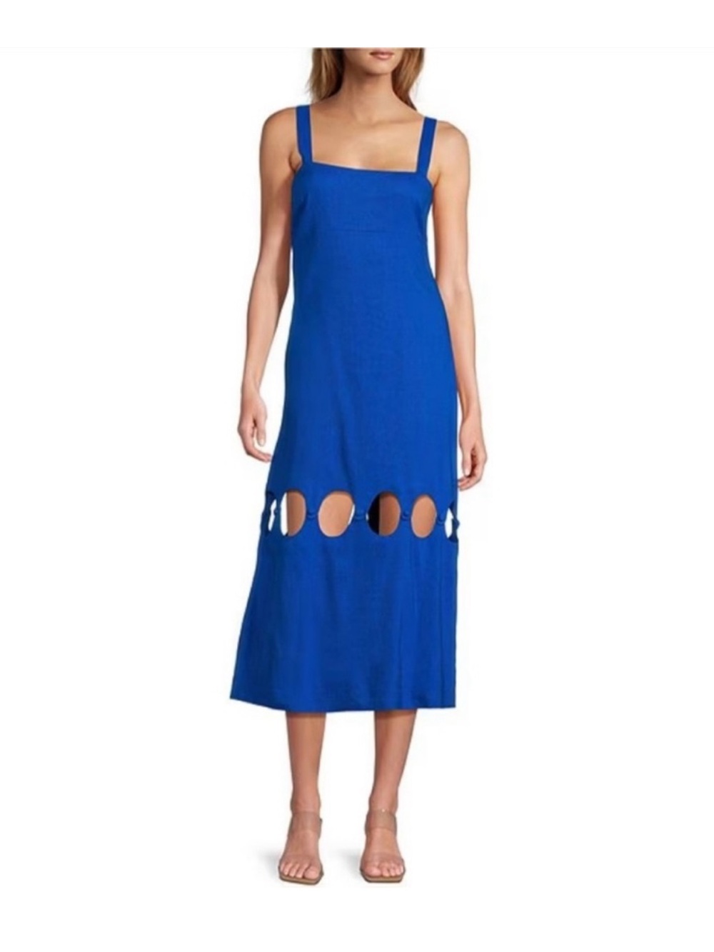 Antonio Melani Linen Blend Royal Blue Maxi Dress